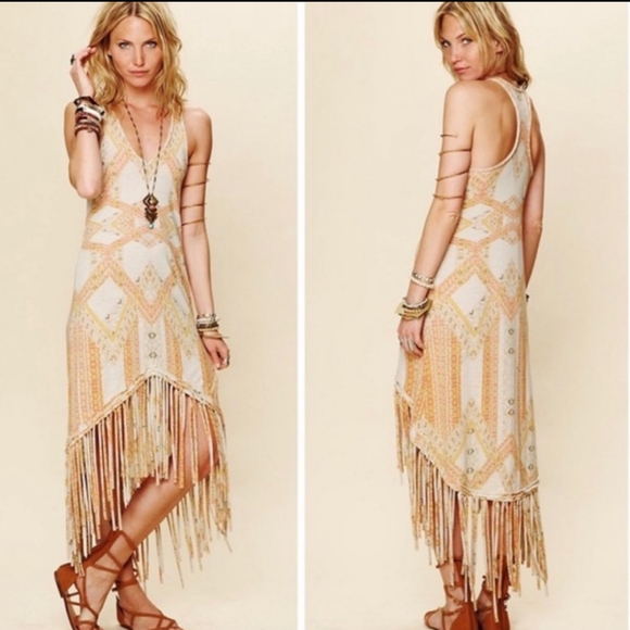 Free People Dresses & Skirts - Free People Fringe Racerback Maxi
